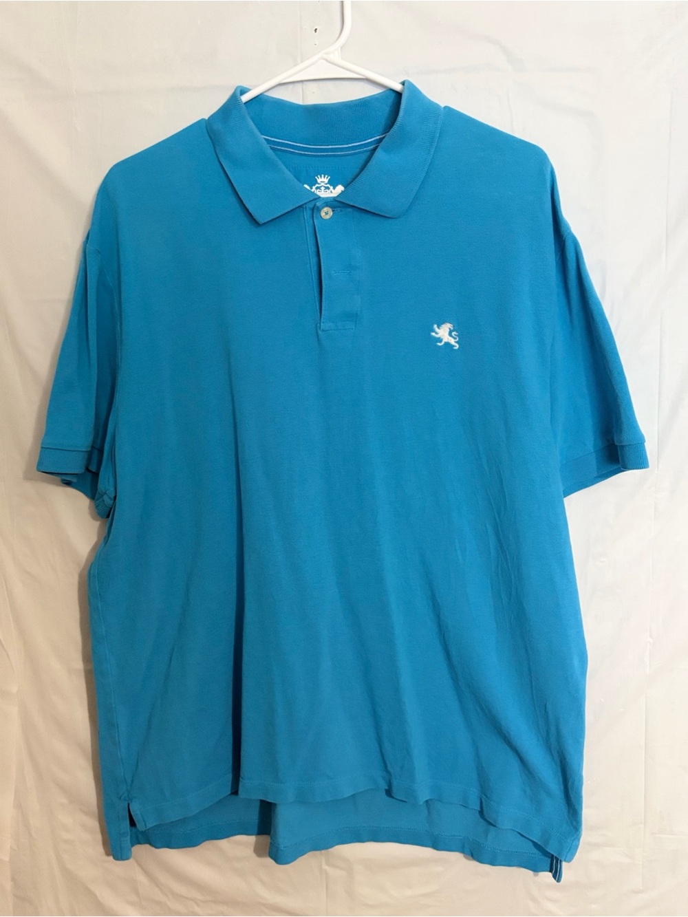 Express Blue Polo Shirt with Small Embroidered Crest